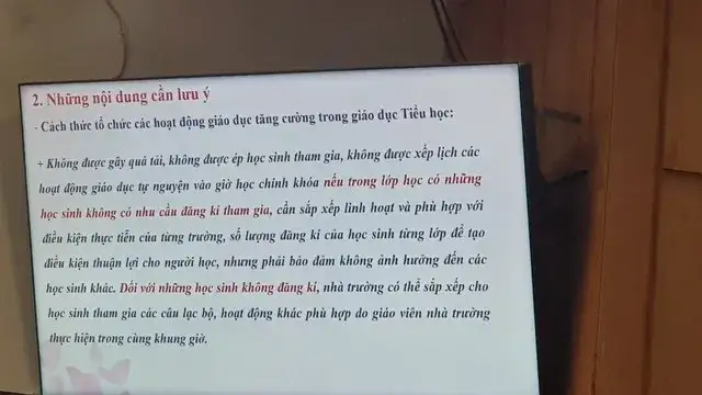 Sở Giáo Dục-Đào Tạo TP.HCM nhấn mạnh nội dung về việc xếp lịch các hoạt động tự nguyện tại giao ban giáo dục tiểu học