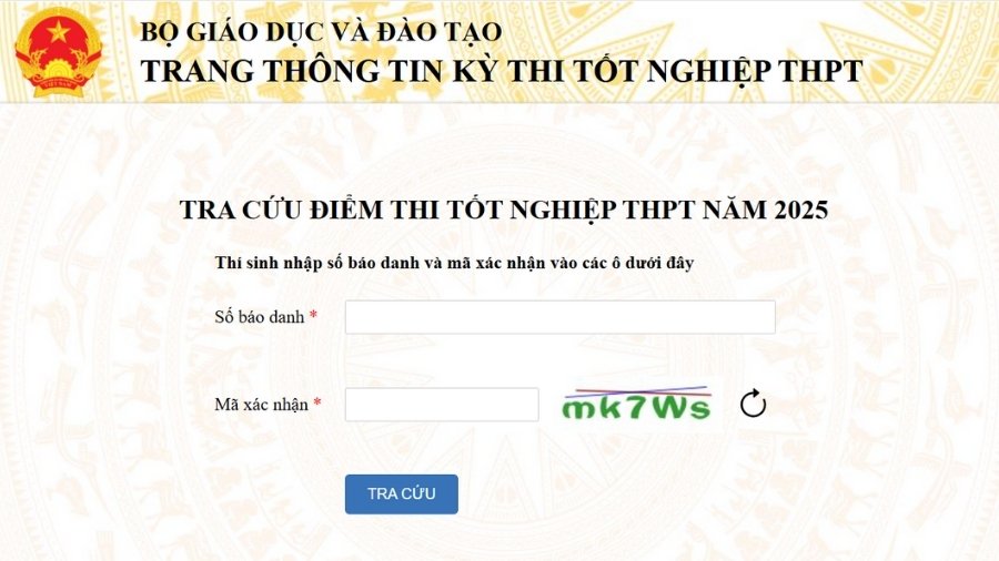 Tra cứu điểm thi tốt nghiệp THPT 2025