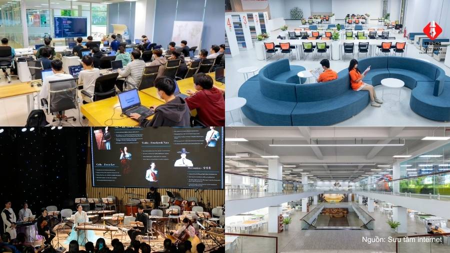 Phòng lab, thư viện và sân khấu tại FPT