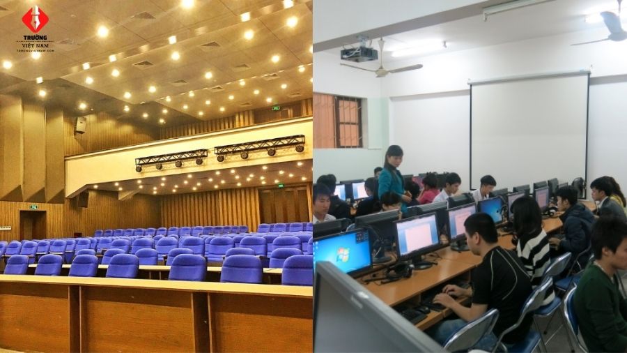 Hội trường và phòng máy tính tại ĐH Nội vụ Hà Nội.
