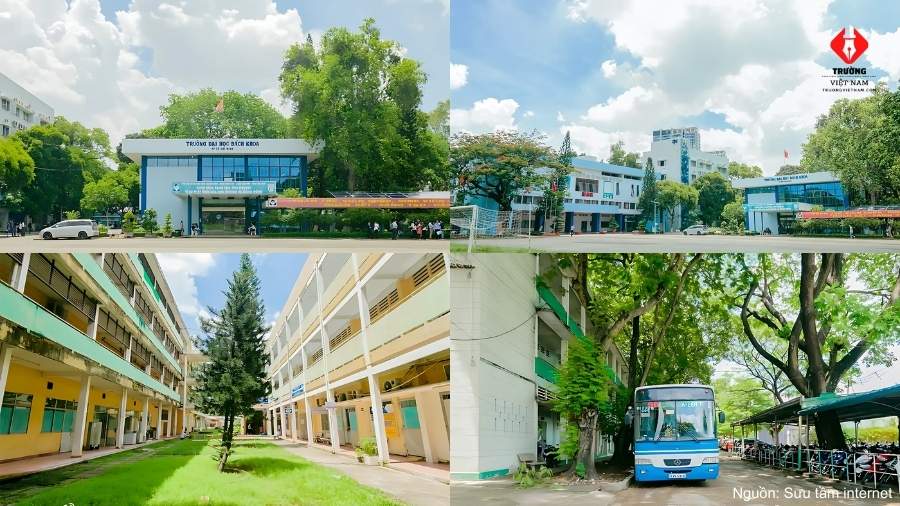 Khuôn viên rộng rãi và xanh mát tại Đại học Bách khoa TP HCM